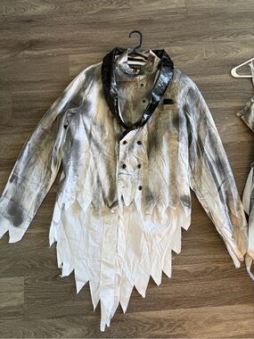 Ghost Bride & Groom White and Gray Distressed outfits.💀